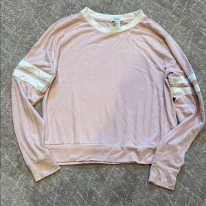 Light Pink comfy shirt  with Cream Stripes